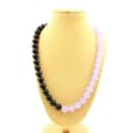 Miniatyrbild 1 av 4: Halsband - Ett Bijoux - Lavendelkalcedon + Svart agat - Rostfritt stål - Längd 45 cm - Både för herr och dam