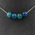 Miniatyrbild 1 av 4: Collier - ABIJOUX - Apatit 8 mm - Rostfritt stål - Anpassningsbar storlek - Unisex