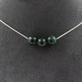 Miniatyrbild 1 av 4: Halsband - A Bijoux - Malakit från Kongo - 3 pärlor av 8 mm - Rostfritt stål - 45 cm