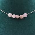 Miniatyrbild 1 av 4: Halsband - ABIJOUX - Kunzite från Brasilien - 5 pärlor - Rostfritt stål - Anpassningsbar längd