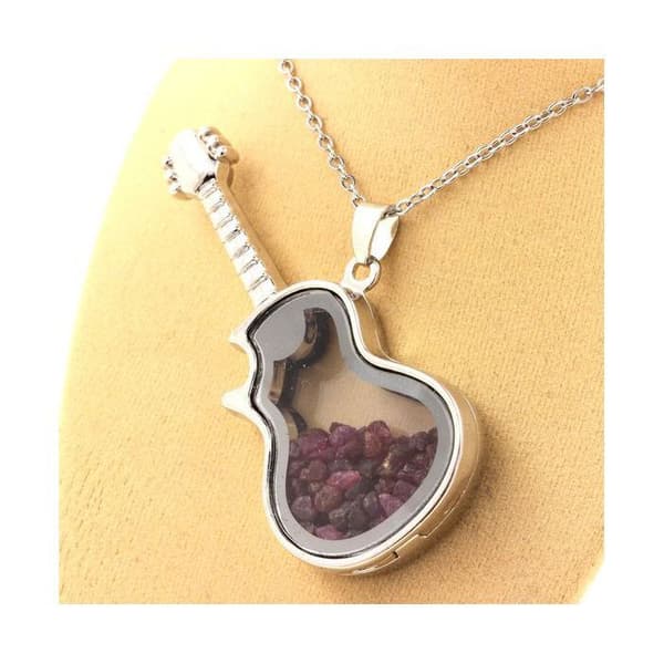 Halsband - ABIJOUX - Rå rubin - Rostfritt stål - Unisex - Mått 28 x 66 mm