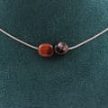 Miniatyrbild 1 av 4: Halsband - ABIJOUX - Röd Tigereye - Rostfritt stål - Anpassningsbar längd - Unisex