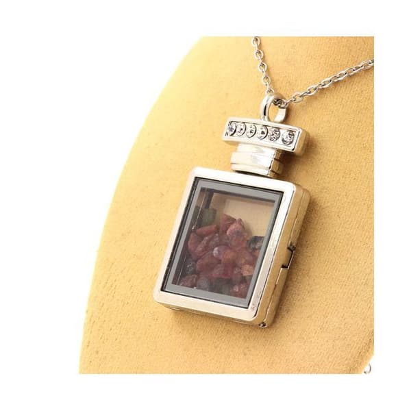Halsband - ABIJOUX - Flerfärgad rå turmalin - Rostfritt stål - Unisex - 28x47mm