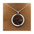 Miniatyrbild 3 av 3: Collier - ABIJOUX - Multicolor rå turmalin - Pendentiv 30 mm - Kedja av rostfritt stål - Unisex