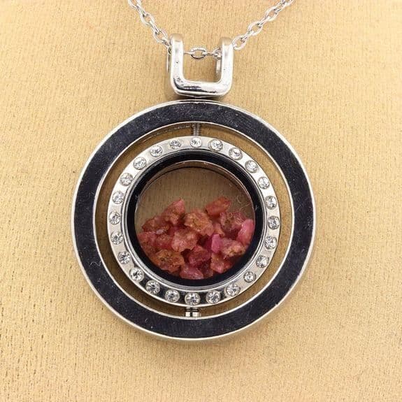 Collier - ABIJOUX - Modell Sandur - Rå spinell - Rostfritt stål - Blandat