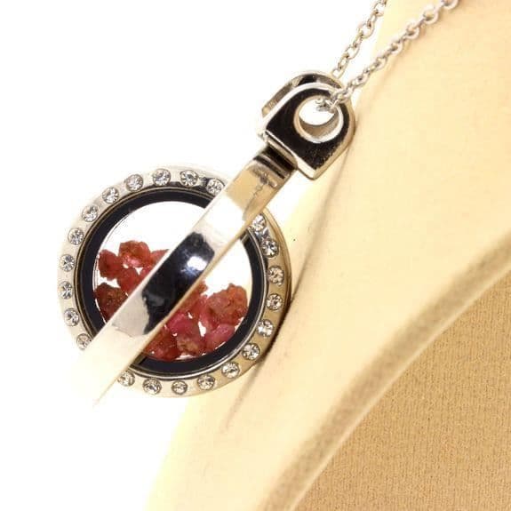 Collier - ABIJOUX - Modell Sandur - Rå spinell - Rostfritt stål - Blandat