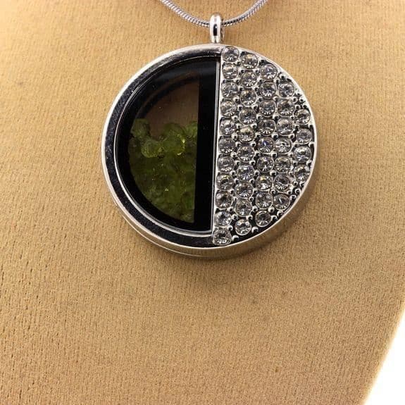 Kedja - ABIJOUX - Rå peridot - Rostfritt stål - Unisex - 35 x 41 mm