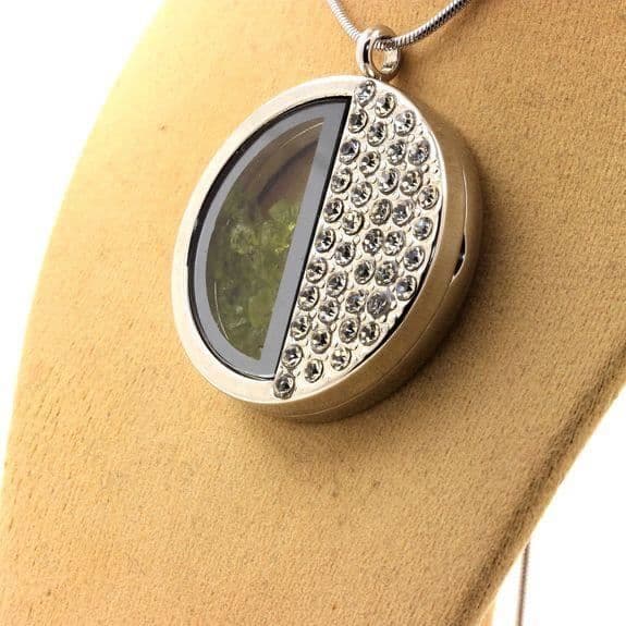Kedja - ABIJOUX - Rå peridot - Rostfritt stål - Unisex - 35 x 41 mm