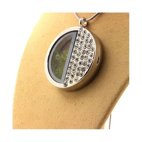 Kedja - ABIJOUX - Rå peridot - Rostfritt stål - Unisex - 35 x 41 mm