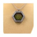 Miniatyrbild 3 av 3: Collier - ABIJOUX - Rå peridot - Rostfritt stål - Hexagonmodell - Unisex