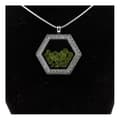 Miniatyrbild 1 av 3: Collier - ABIJOUX - Rå peridot - Rostfritt stål - Hexagonmodell - Unisex
