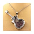 Miniatyrbild 3 av 3: Collier - ABIJOUX - Modell gitarr - Grenat Rhodolite - Rostfritt stål - Röd