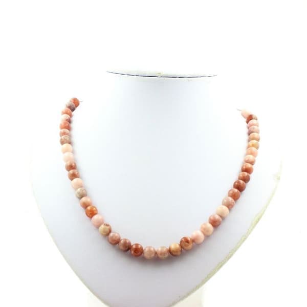 Halsband - Ett smycke - Solsten - 8 mm - Rostfritt stål - Längd 45 cm