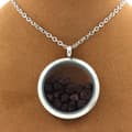 Miniatyrbild 3 av 3: Halsband - ABIJOUX - Rå granatmedaljong - Rostfritt stål - 30 mm - Unisex