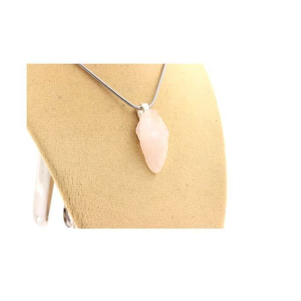 Halsband - ABIJOUX - Rå rosenkvarts - 17.16 ct - Rostfritt stål - Unisex