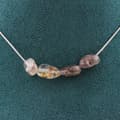 Miniatyrbild 1 av 4: Halsband - A Bijoux - Grönt spökv Quartz - 4 pärlor - Rostfritt stål - Anpassningsbar längd