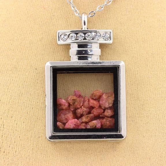 Collier - ABIJOUX - Flaskmodell - Rå spinell - Rostfritt stål - Unisex