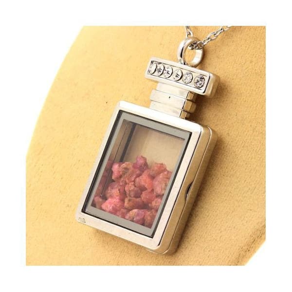 Collier - ABIJOUX - Flaskmodell - Rå spinell - Rostfritt stål - Unisex