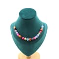 Miniatyrbild 1 av 4: Halsband - ABIJOUX - Krossad agat Fuchsia - 8 mm - Rostfritt stål - 45 cm