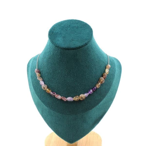 Halsband - A Bijoux - Auralite - 20 pärlor - Rostfritt stål - Justerbar längd