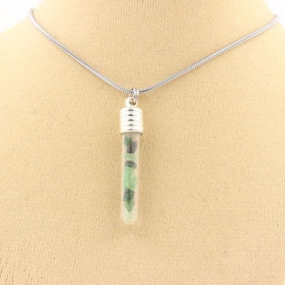 Halsband - ABIJOUX - Brut Tsavorite-granat - Rostfritt stål - Unisex - 40 till 90 cm
