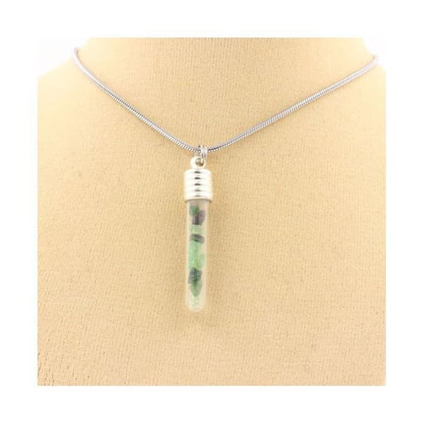 Halsband - ABIJOUX - Brut Tsavorite-granat - Rostfritt stål - Unisex - 40 till 90 cm