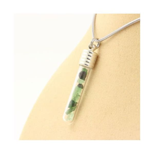 Halsband - ABIJOUX - Brut Tsavorite-granat - Rostfritt stål - Unisex - 40 till 90 cm