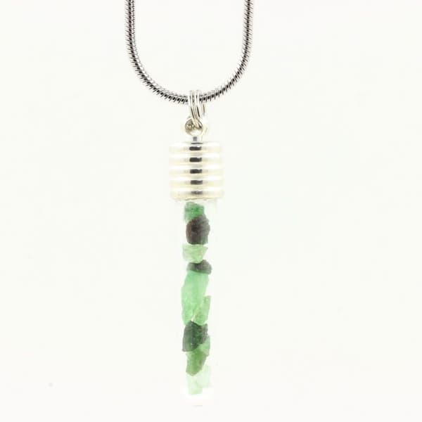Halsband - ABIJOUX - Brut Tsavorite-granat - Rostfritt stål - Unisex - 40 till 90 cm