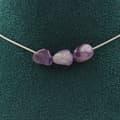 Miniatyrbild 1 av 4: Halsband - ABIJOUX - Amethyst från Brasilien - 3 pärlor - Rostfritt stål - Anpassningsbar längd