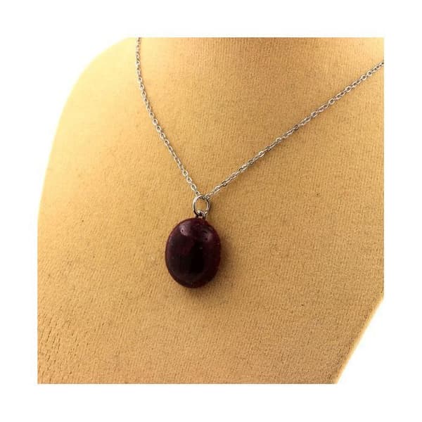 Halsband - ABIJOUX - Rubin - 20,76 ct - Rostfritt stål - Mixte