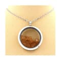 Miniatyrbild 2 av 3: Stenar och mineraler. Rå Spessartite Granat Halsband. Medaljong modell 25 mm. Silverfärg.