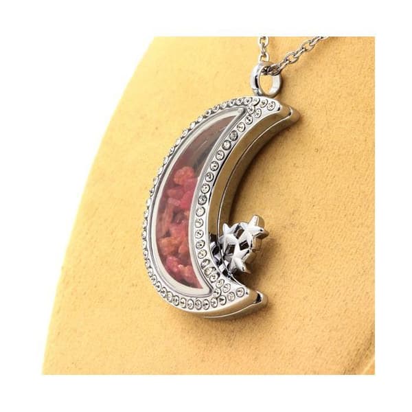 Collier - ABIJOUX - Modell Måne - Rå spinell - Rostfritt stål - Unisex