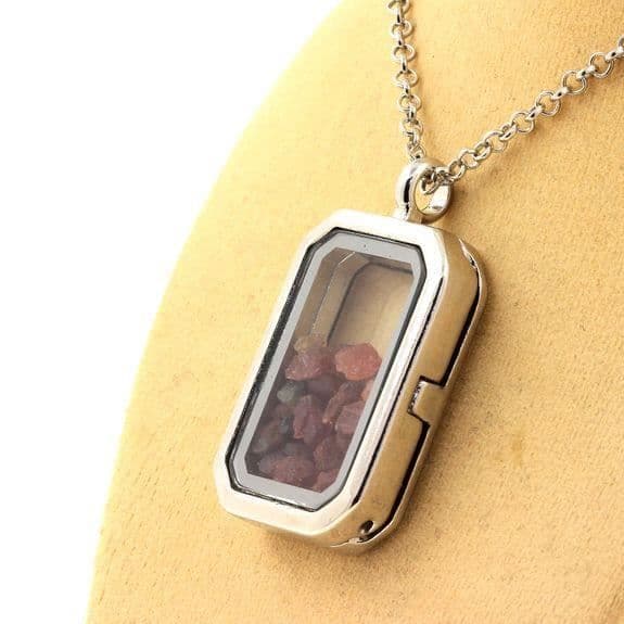 Halsband - ABIJOUX - Flerfärgad turmalin - Rostfritt stål - 40x23 mm - Unisex