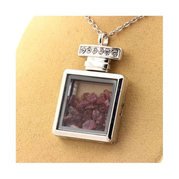 Halsband - ABIJOUX - Brut Rhodolite Garnet - Rostfritt stål - Mixad - 28x47mm