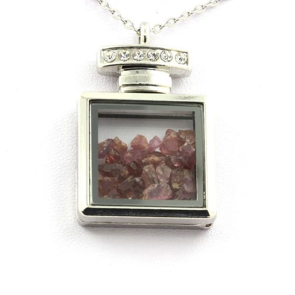 Halsband - ABIJOUX - Brut Rhodolite Garnet - Rostfritt stål - Mixad - 28x47mm