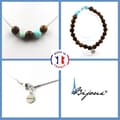Miniatyrbild 1 av 4: Stenar och mineraler. Smyckesset Armband Halsband 8 mm träpärlor + Larimar av anpassningsbar storlek.