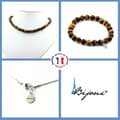 Miniatyrbild 1 av 4: Stenar och mineraler. Smyckesset Armband Halsband Tiger Eye Beads 8 mm. Kedja i anpassningsbar storlek.