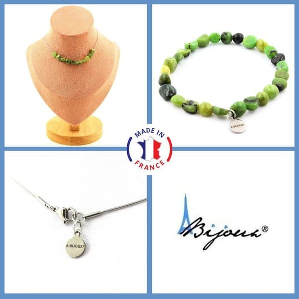 Stenar och mineraler. Smyckesset Armband Halsband 10 Nephrite Jade pärlor från Xiuyan Anpassningsbar storlek.