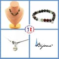 Miniatyrbild 1 av 4: Stenar och mineraler. Smyckesset Armband Halsband 15 Dragon's Blood Jaspispärlor 8 mm. Anpassningsbar storlek.