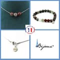 Miniatyrbild 1 av 4: Stenar och mineraler. Smyckesset Armband Halsband 3 Dragon's Blood Jaspispärlor 8 mm. Anpassningsbar storlek.