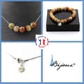 Miniatyrbild 1 av 4: Stenar och mineraler. Smyckesset Armband Halsband 5 Agate crazy spetspärlor 8 mm. Kedja Anpassningsbar storlek.