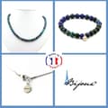 Miniatyrbild 1 av 4: Stenar och mineraler. Smyckesset Armband Halsband Azurite Chrysocolla pärlor 8 mm. Kedja Anpassningsbar storlek.