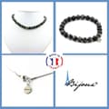 Miniatyrbild 1 av 4: Stenar och mineraler. Smyckesset Armband Halsband Labradoritpärlor 8 mm. Kedja i anpassningsbar storlek.