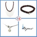 Miniatyrbild 1 av 4: Stenar och mineraler. Smyckesset Armband Halsband Red Tiger Eye Beads 8 mm. Kedja Anpassningsbar storlek.