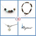 Miniatyrbild 1 av 4: Stenar och mineraler. Smyckesset Armband Halsband träpärlor + Lava + Larimar i anpassningsbar storlek.