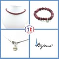 Miniatyrbild 1 av 4: Stenar och mineraler. Smyckesset Armband Halsband Lepidolite Beads 8 mm. Stålkedja Anpassningsbar storlek.
