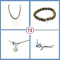 Miniatyrbild 1 av 4: Stenar och mineraler. Smyckesset Armband Halsband Unakite Beads 8 mm. Stålkedja Anpassningsbar storlek.