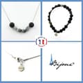 Miniatyrbild 1 av 4: Stenar och mineraler. Smyckesset Armband Halsband South African Hawk Eye Beads Anpassningsbar storlek.