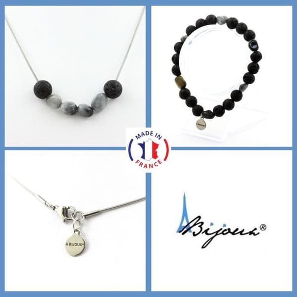 Stenar och mineraler. Smyckesset Armband Halsband South African Hawk Eye Beads Anpassningsbar storlek.