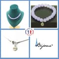 Miniatyrbild 1 av 4: Stenar och mineraler. Smyckesset Armband Halsband 15 Lavendel Kalcedonpärlor 8 mm. Anpassningsbar storlek.